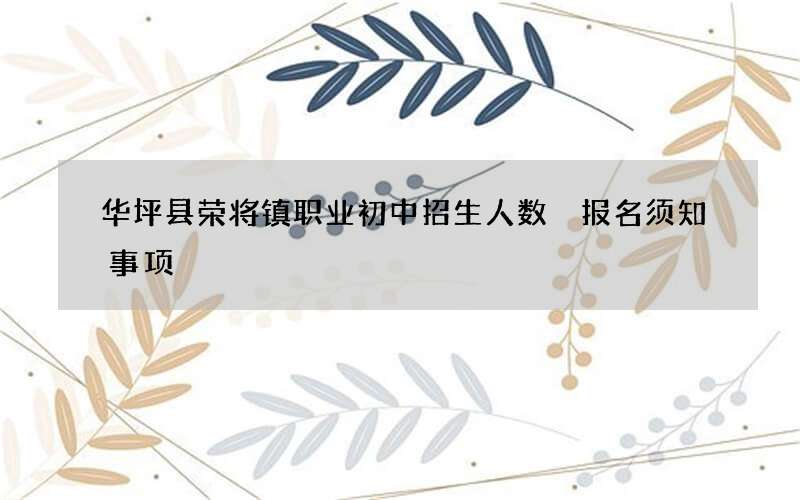 华坪县荣将镇职业初中招生人数 报名须知事项